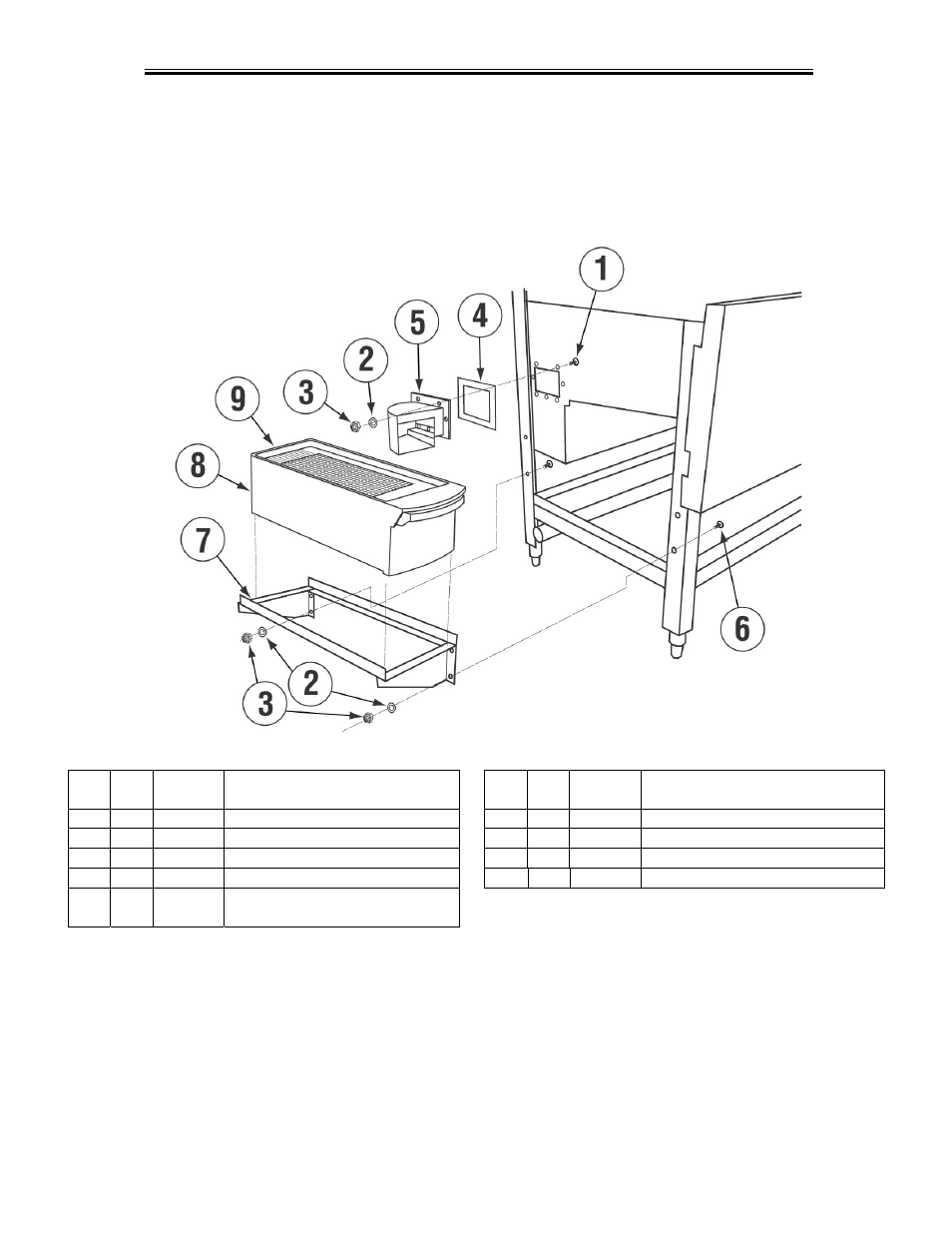 Ction, 4 scrap tray, Assembly and overflow chute installation | Mbly are provided in section, 4 scrap, Tray assembly and overflow chute installation, One of the ends of, 4 scrap tray assembly and overflow chute, Installation, Getting started | CMA Dishmachines CMA-66 User Manual | Page 8 / 26