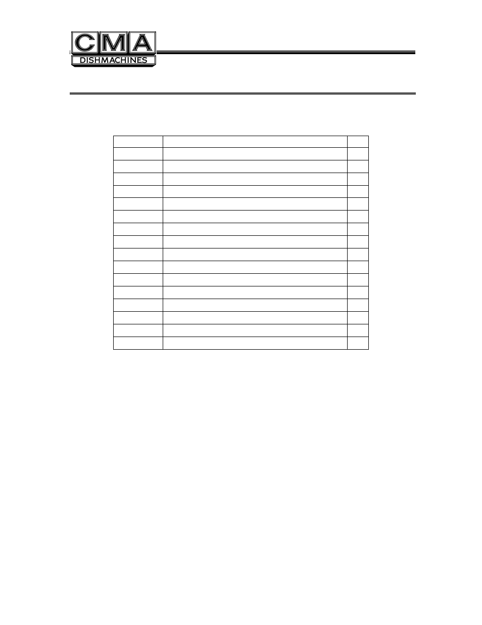 Parts kit, Initial parts kit (p/n 1100.66), Nitial | Arts, P/n 1100.66), Er to section 4 “parts, Ion of the manual is the parts | CMA Dishmachines CMA-180UC User Manual | Page 19 / 25