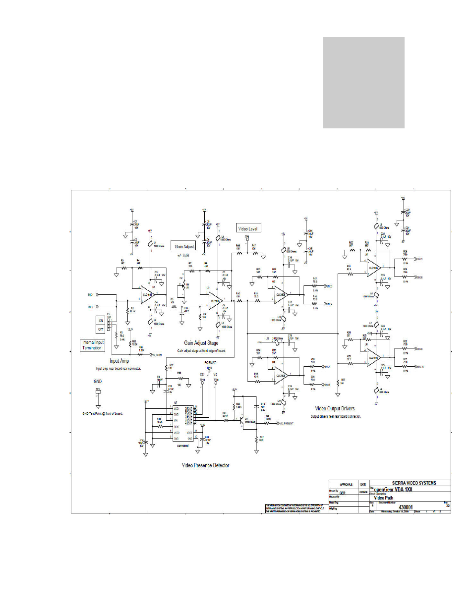 Schematics | Sierra Video ADA-108 User Manual | Page 23 / 28