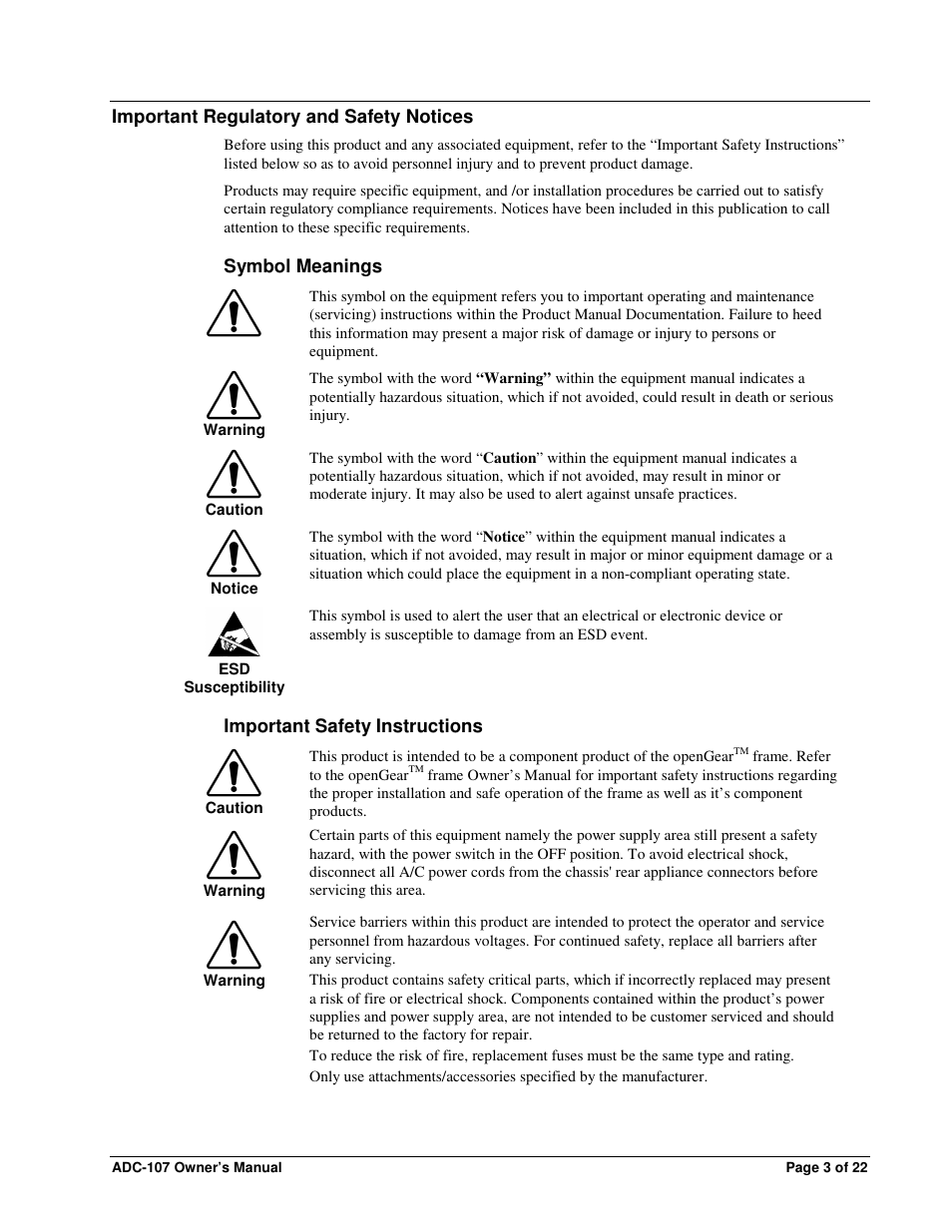 Sierra Video ADC-107 User Manual | Page 3 / 23