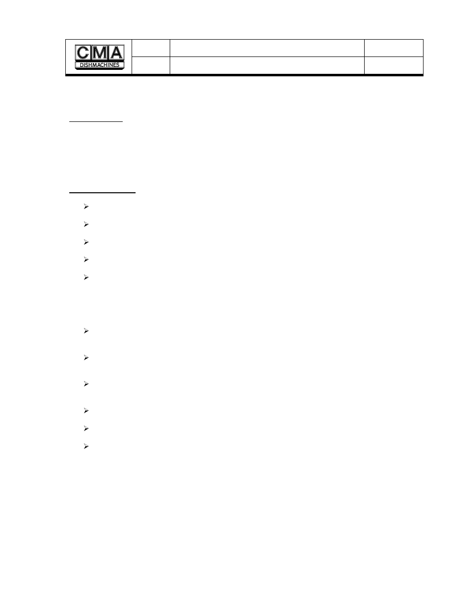 Operation, Starting instructions | CMA Dishmachines EAH/EC User Manual | Page 7 / 19