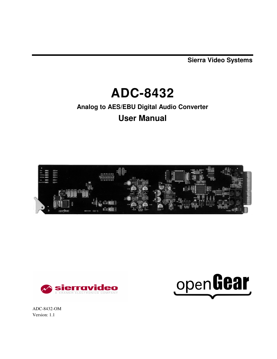 Sierra Video ADC-8432 User Manual | 33 pages