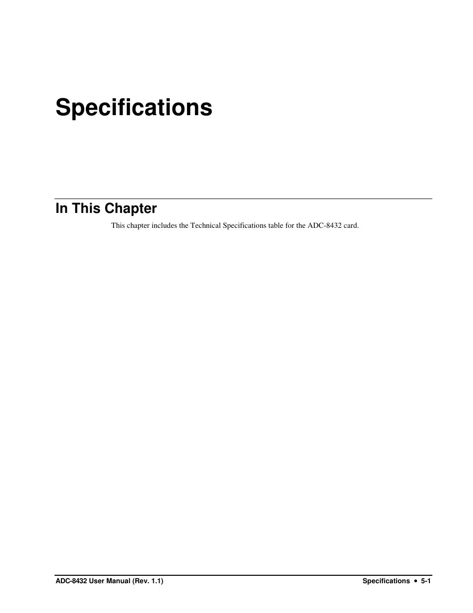 Specifications | Sierra Video ADC-8432 User Manual | Page 27 / 33