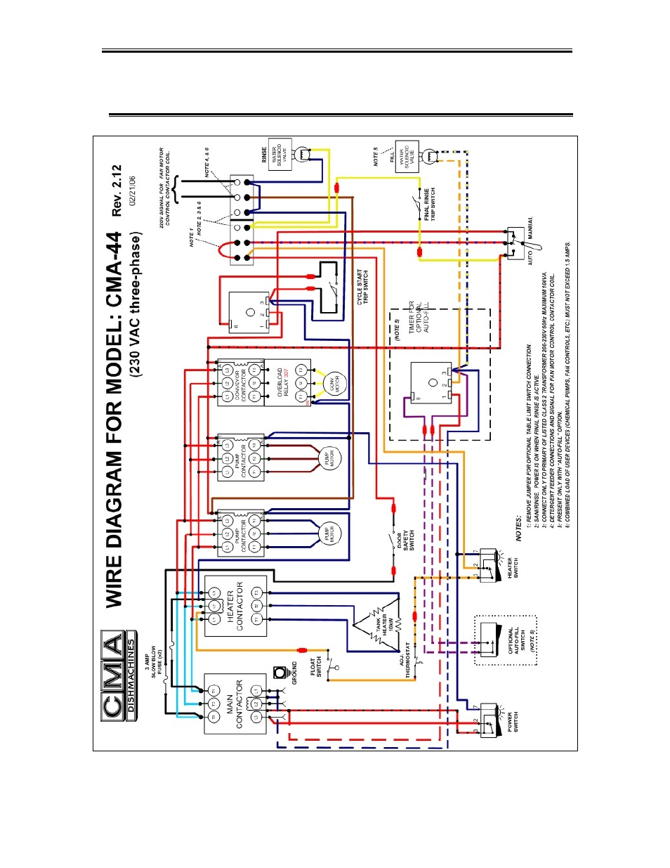 Electrical diagram (old models), Electrical diagrams | CMA Dishmachines CMA-44 User Manual | Page 25 / 25