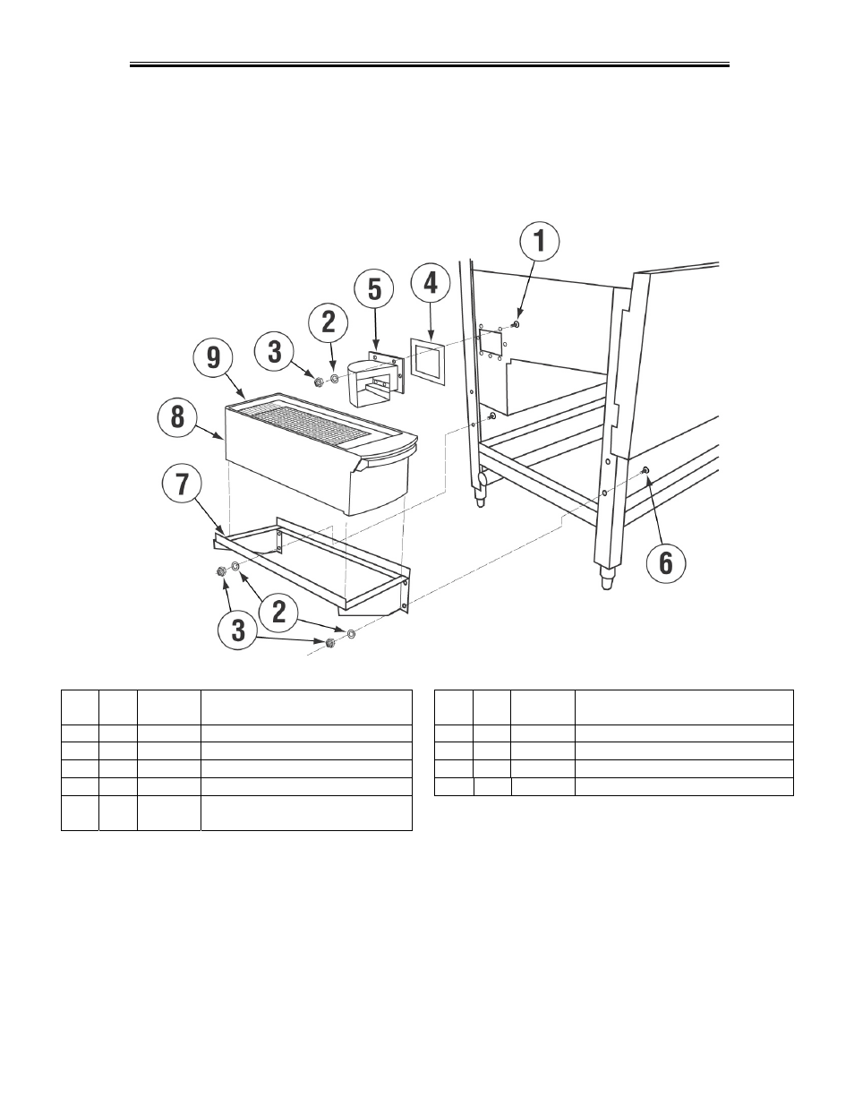 Ction, 4 scrap tray, Assembly and overflow chute installation | Mbly are provided in section, 4 scrap, Tray assembly and overflow chute installation, One of the ends of, 4 scrap tray assembly and overflow chute, Installation, Getting started | CMA Dishmachines CMA-44 User Manual | Page 9 / 25