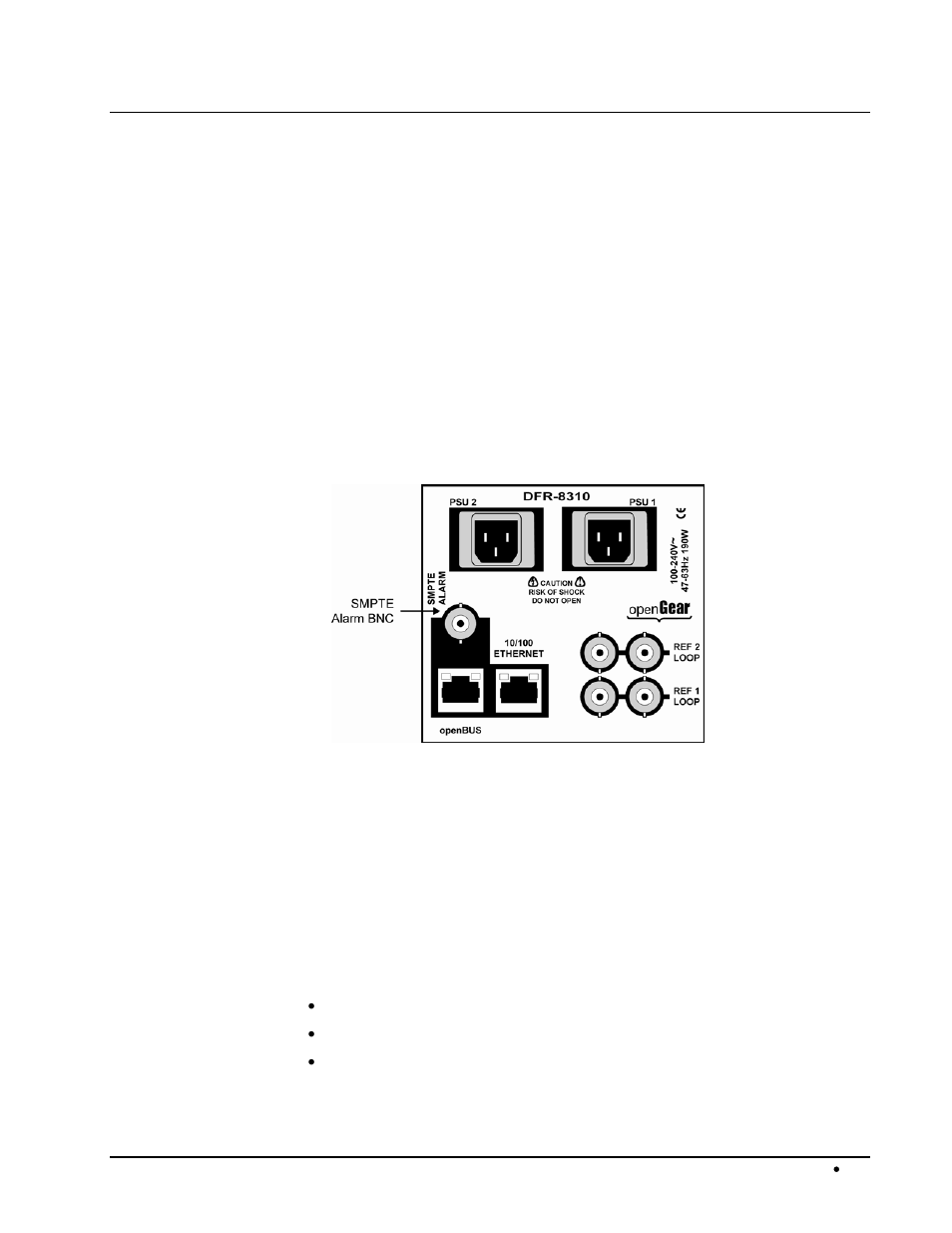 Smpte fault reporting option, Frame connections, Details | Sierra Video DFR-8300 User Manual | Page 29 / 45