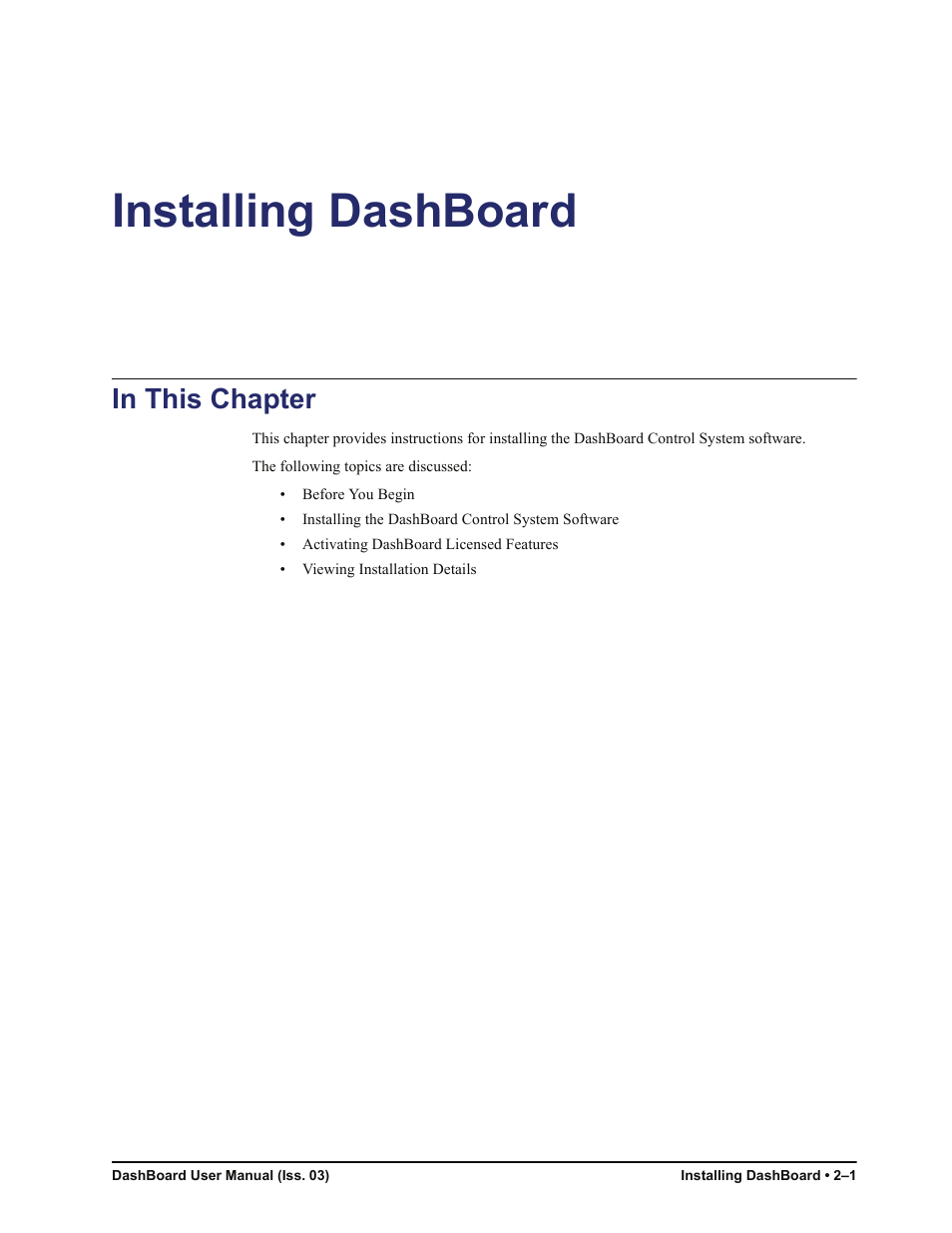 Installing dashboard | Sierra Video DashBoard Control System User Manual | Page 11 / 56