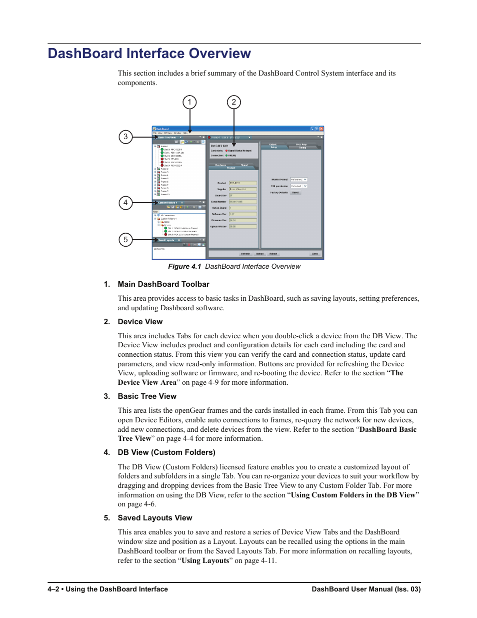 Dashboard interface overview, Dashboard interface overview -2 | Sierra Video DashBoard Control System User Manual | Page 26 / 56