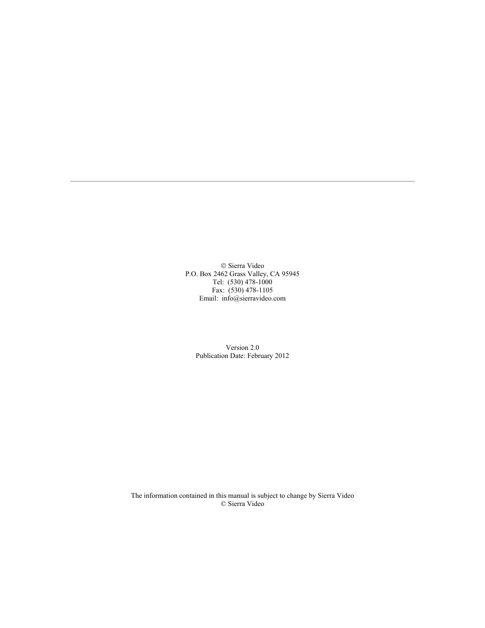 User’s manual | Sierra Video HDA-109 User Manual | Page 3 / 30