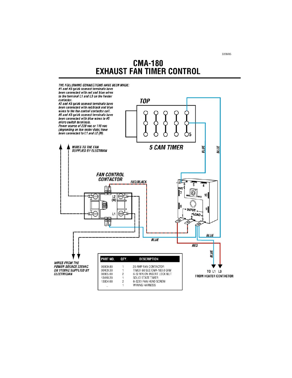 Exhaust fan control | CMA Dishmachines CMA-180 User Manual | Page 9 / 19