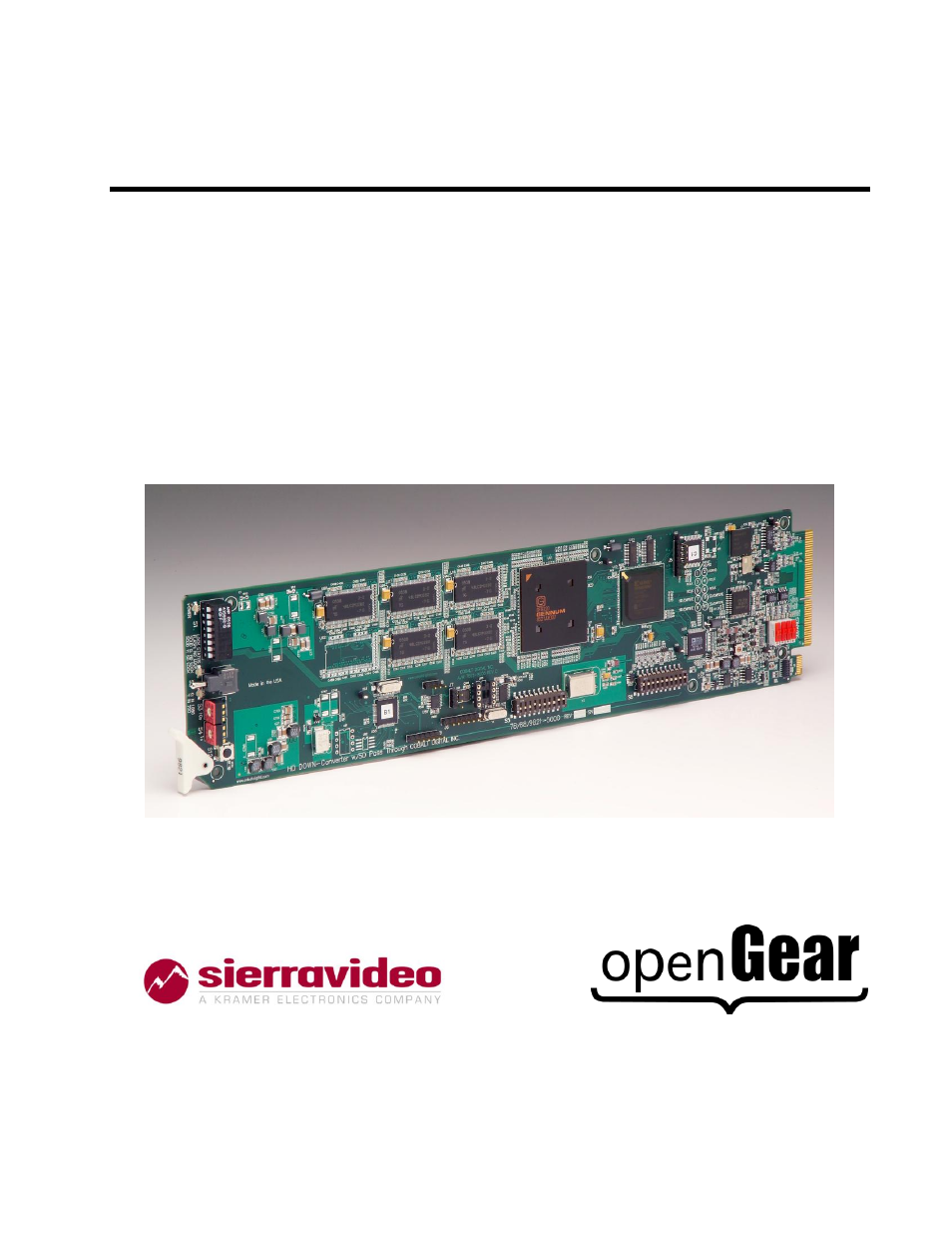 Sierra Video UDC-163 User Manual | 31 pages