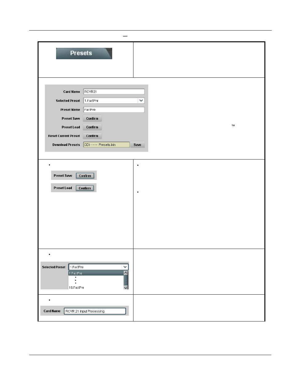 Operating instructions, Upc-166 function submenu list and descriptions | Sierra Video UPC-166 User Manual | Page 109 / 123