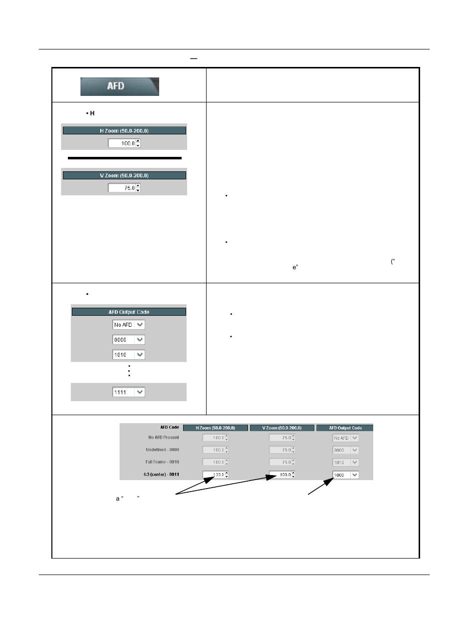 Upc-166 function submenu list and descriptions | Sierra Video UPC-166 User Manual | Page 74 / 123