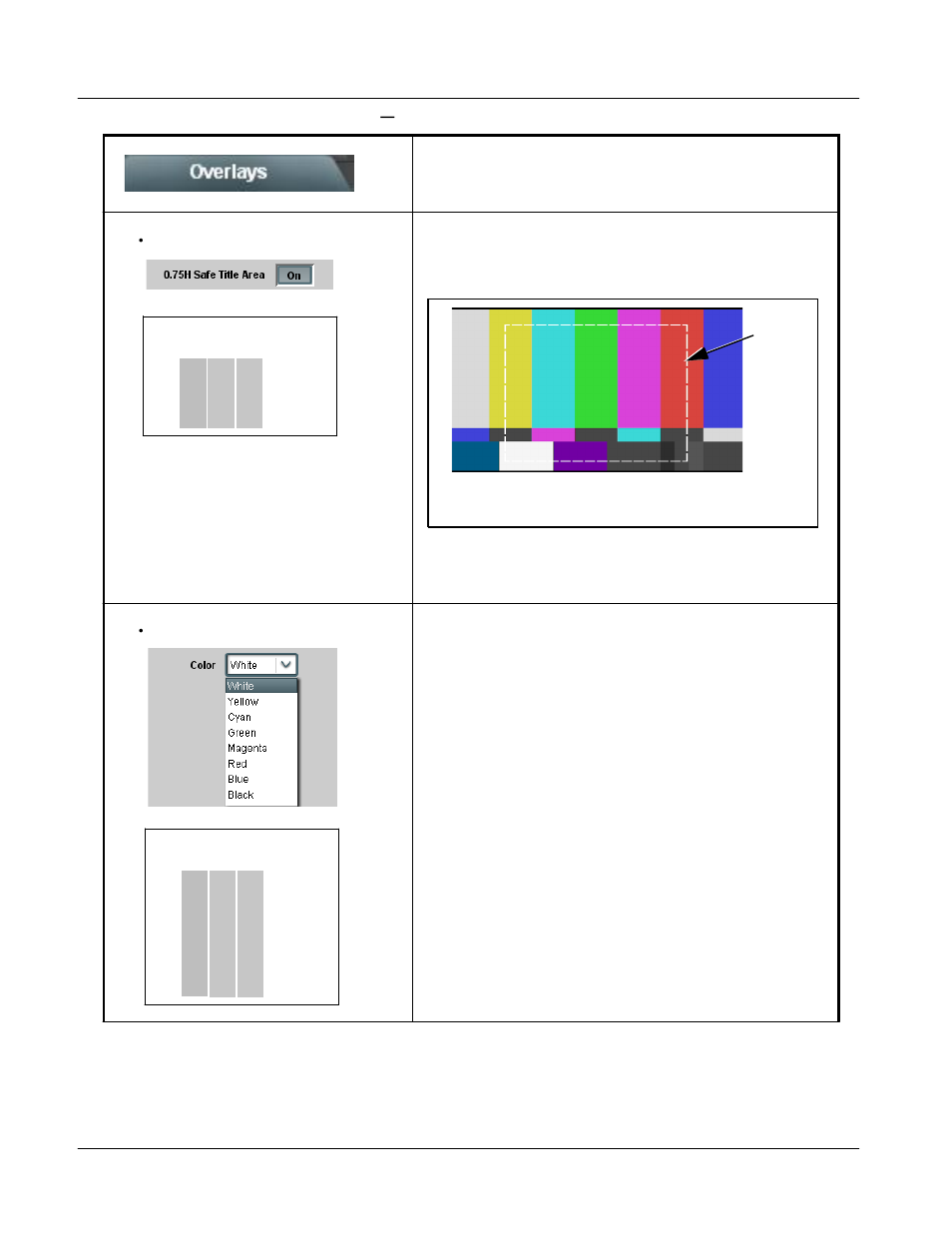 Upc-166 function submenu list and descriptions | Sierra Video UPC-166 User Manual | Page 78 / 123