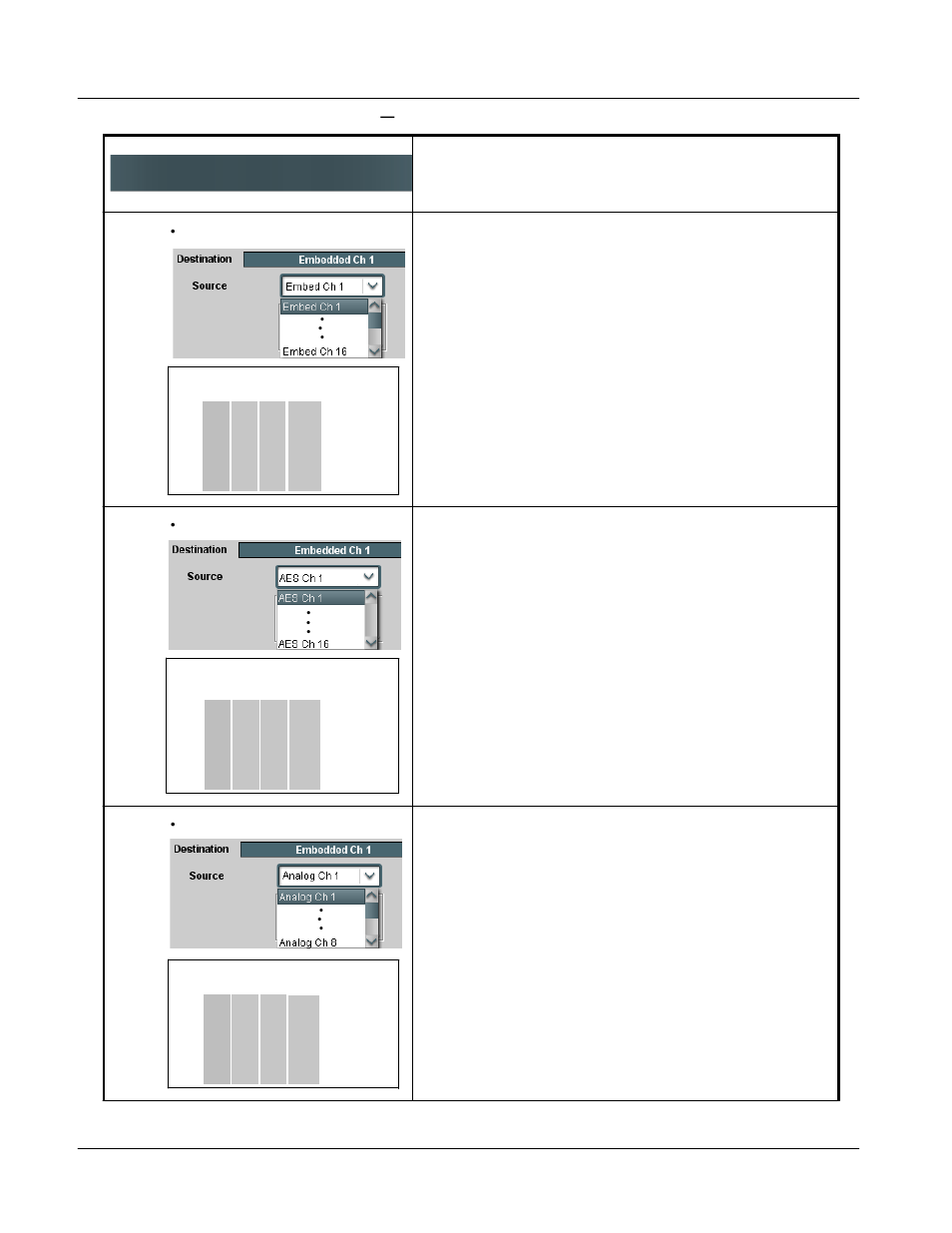 Upc-166 function submenu list and descriptions | Sierra Video UPC-166 User Manual | Page 86 / 123