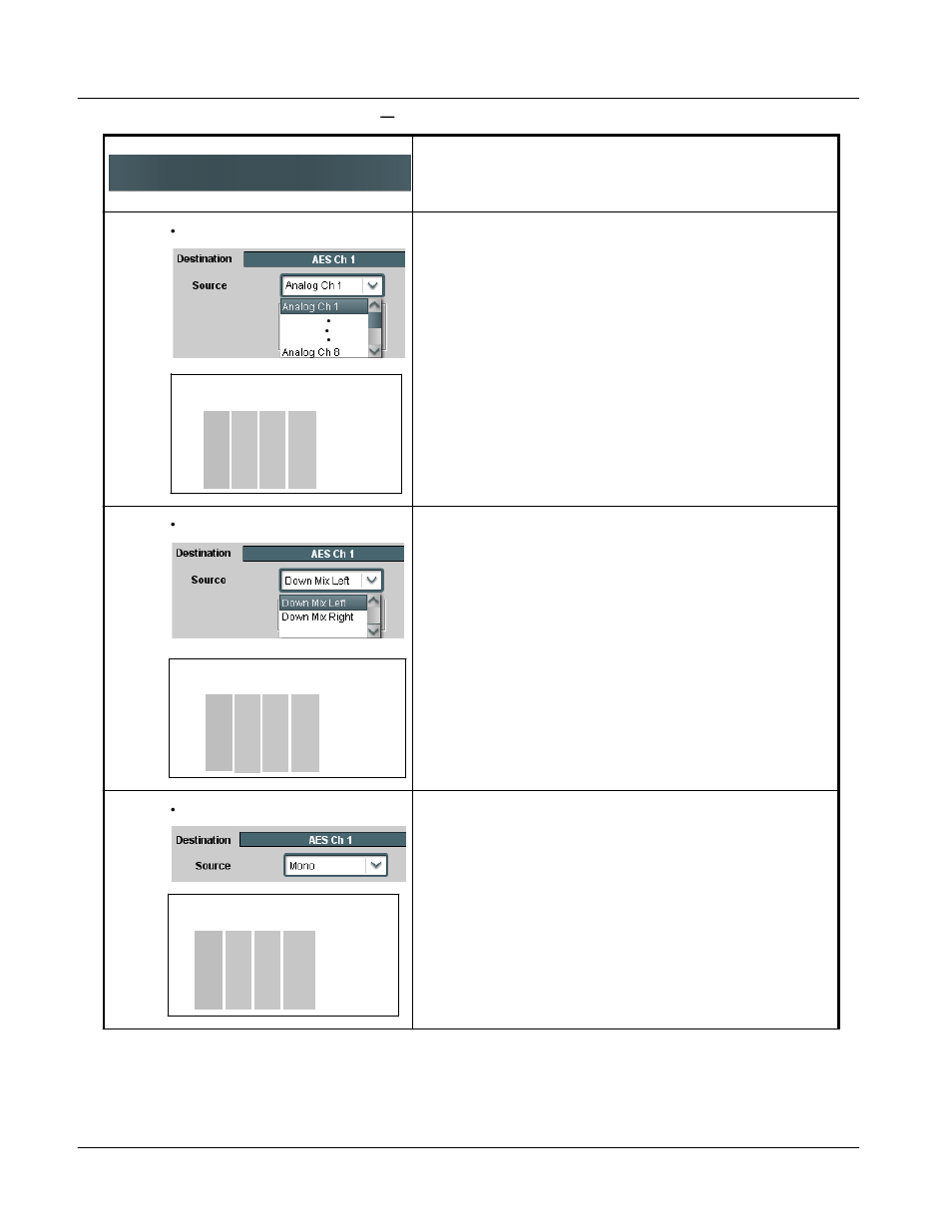 Upc-166 function submenu list and descriptions | Sierra Video UPC-166 User Manual | Page 94 / 123