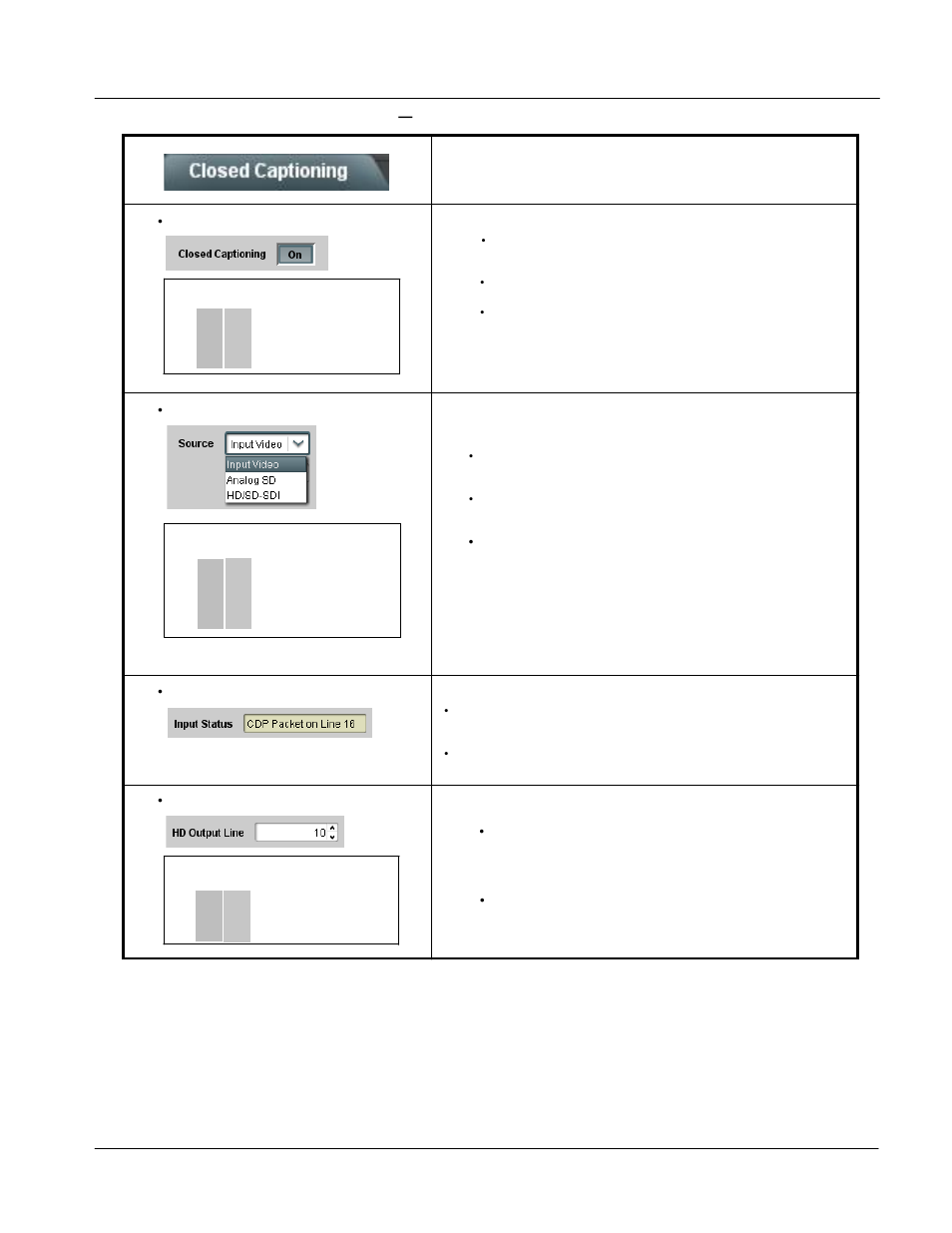 Operating instructions, Upc-166 function submenu list and descriptions | Sierra Video UPC-166 User Manual | Page 99 / 123