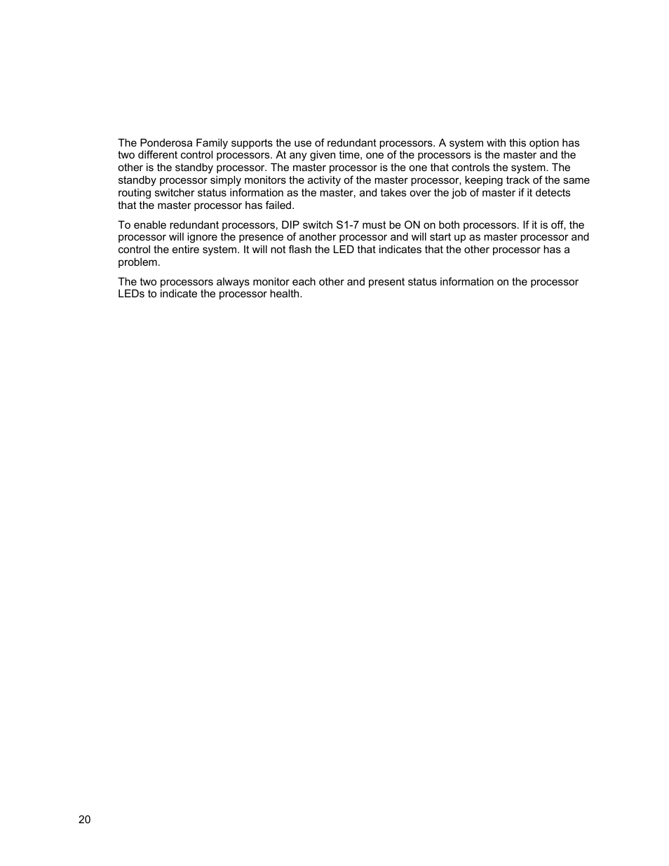 Redundant processors, Introduction | Sierra Video Ponderosa 3G Series Routing Switcher User Manual | Page 26 / 104