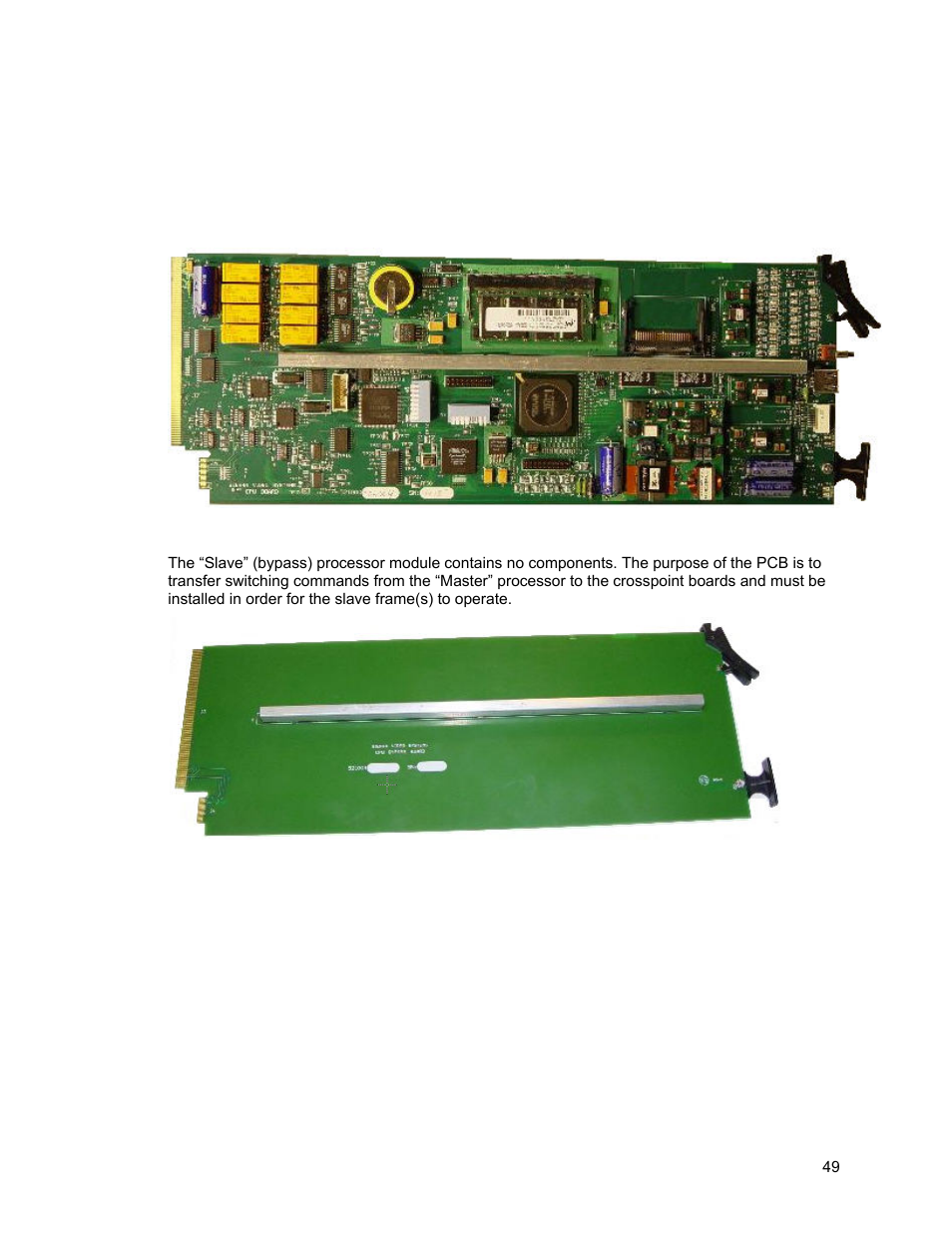 Processor module, Master, Slave cpu | Sierra Video Ponderosa 3G Series Routing Switcher User Manual | Page 55 / 104