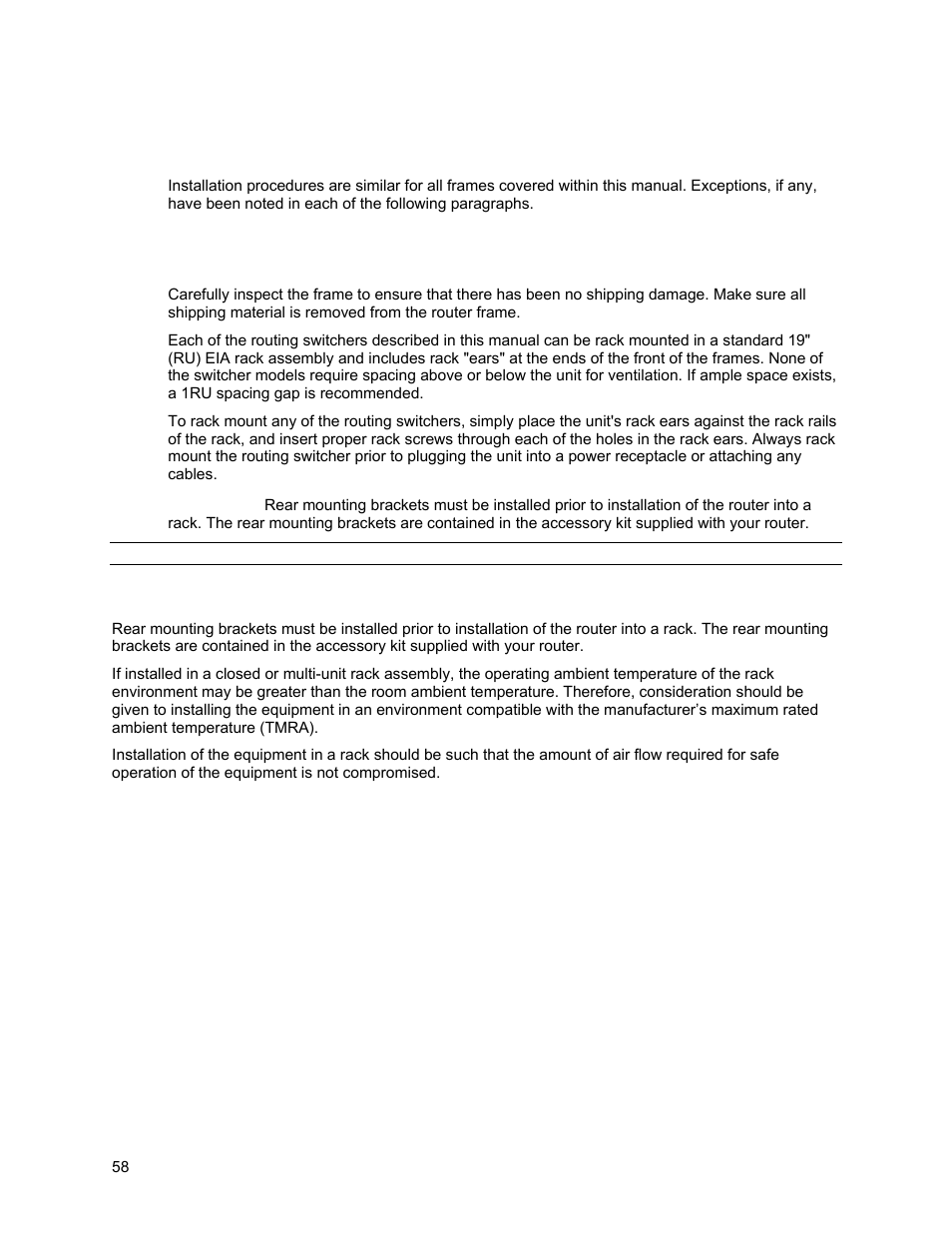 Installation, Rack mounting | Sierra Video Ponderosa 3G Series Routing Switcher User Manual | Page 64 / 104