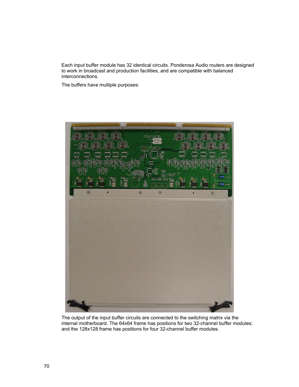 Analog audio, Input buffers | Sierra Video Ponderosa 3G Series Routing Switcher User Manual | Page 76 / 104