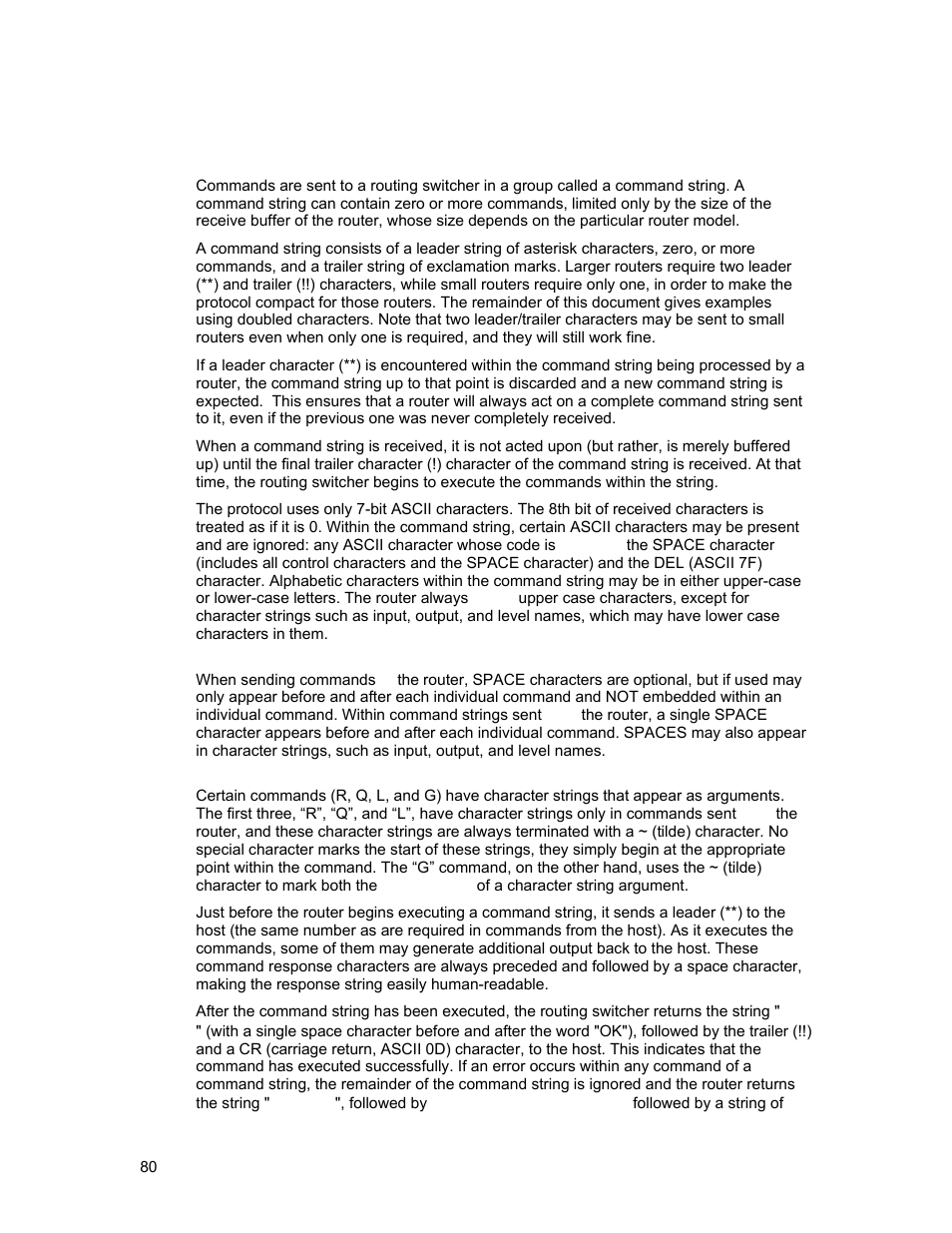 Generic protocol | Sierra Video Ponderosa 3G Series Routing Switcher User Manual | Page 86 / 104
