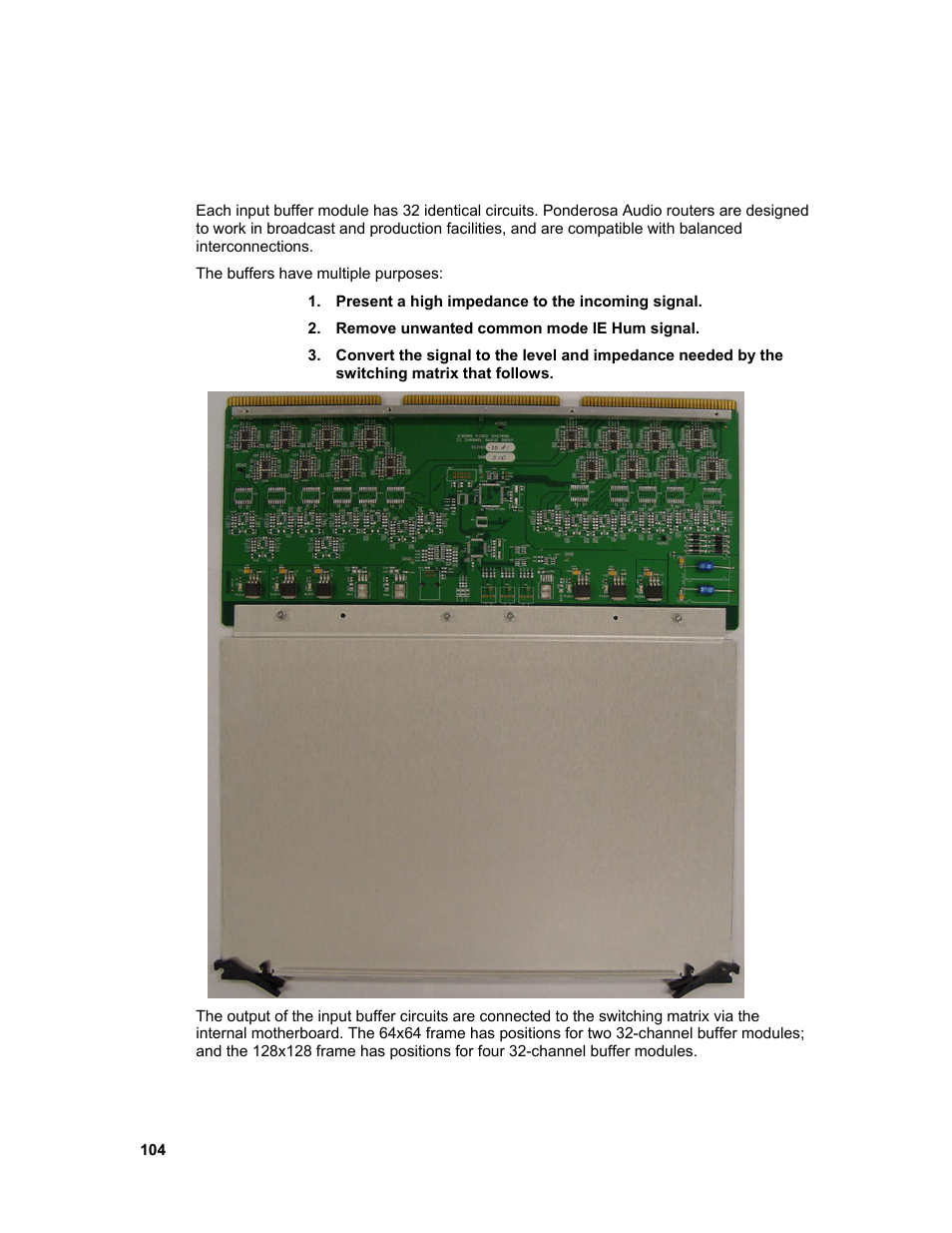 Analog audio | Sierra Video Ponderosa 3G Series Routing Switcher Family with MediaNav User Manual | Page 110 / 128