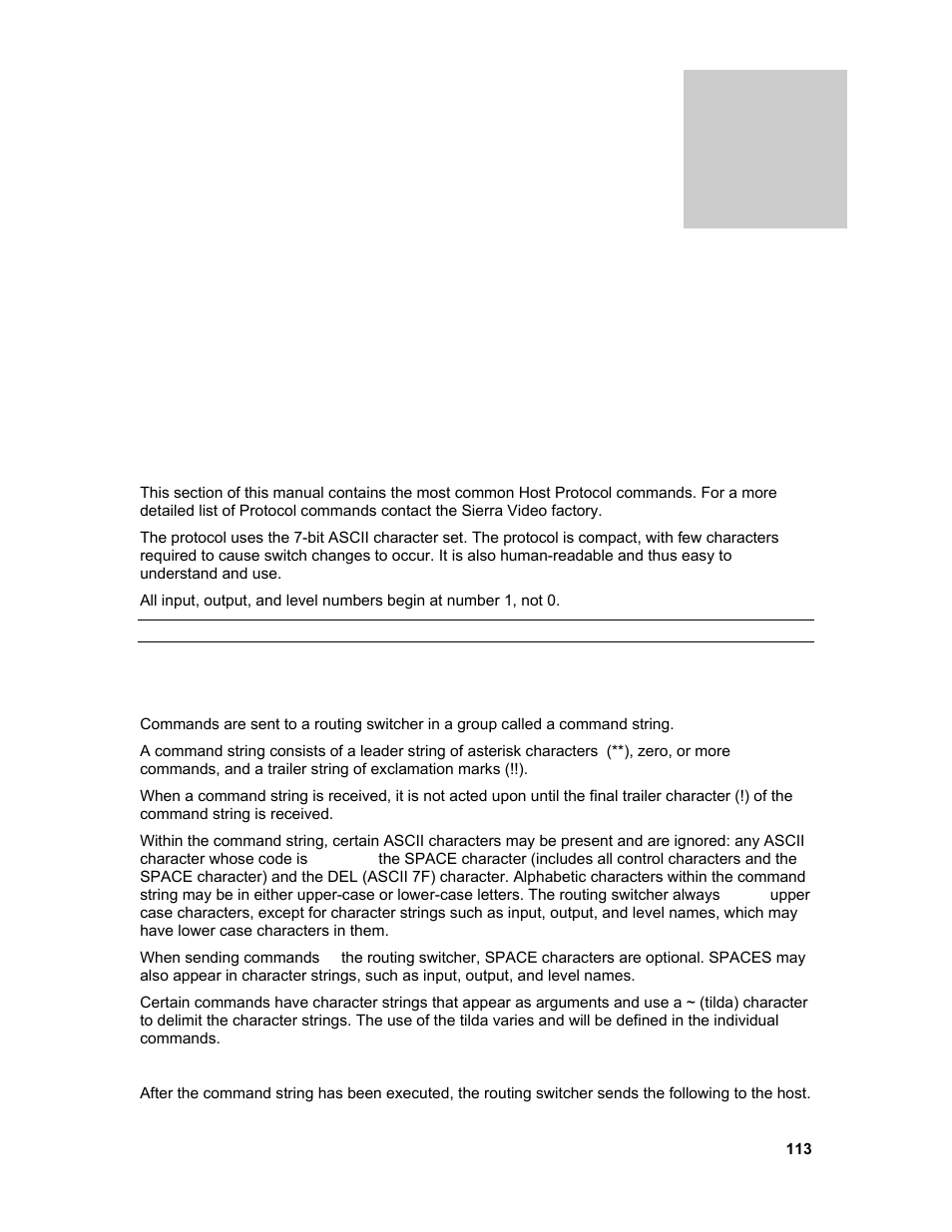 Communication protocol, Introduction, Chapter | Sierra Video Ponderosa 3G Series Routing Switcher Family with MediaNav User Manual | Page 119 / 128
