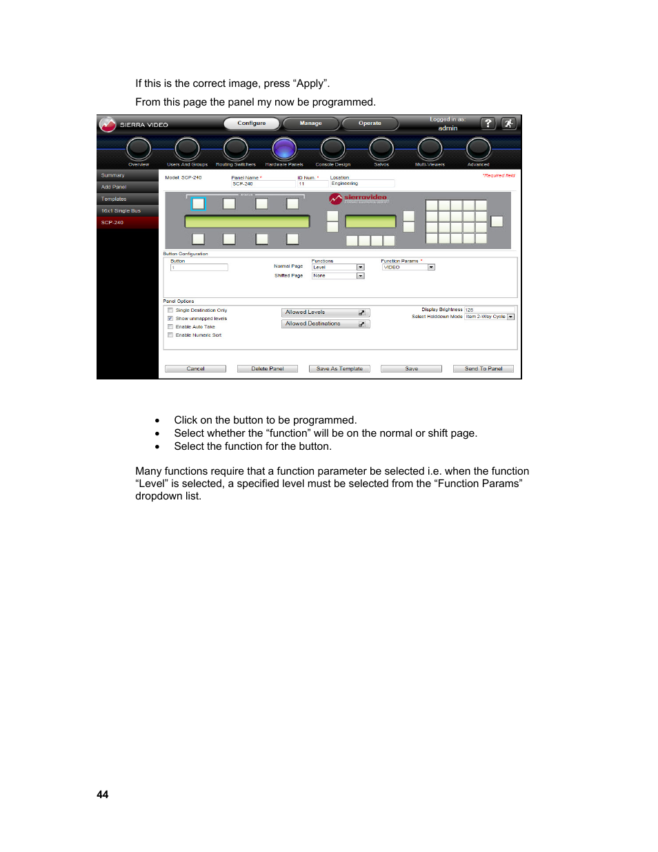 Sierra Video Ponderosa 3G Series Routing Switcher Family with MediaNav User Manual | Page 50 / 128