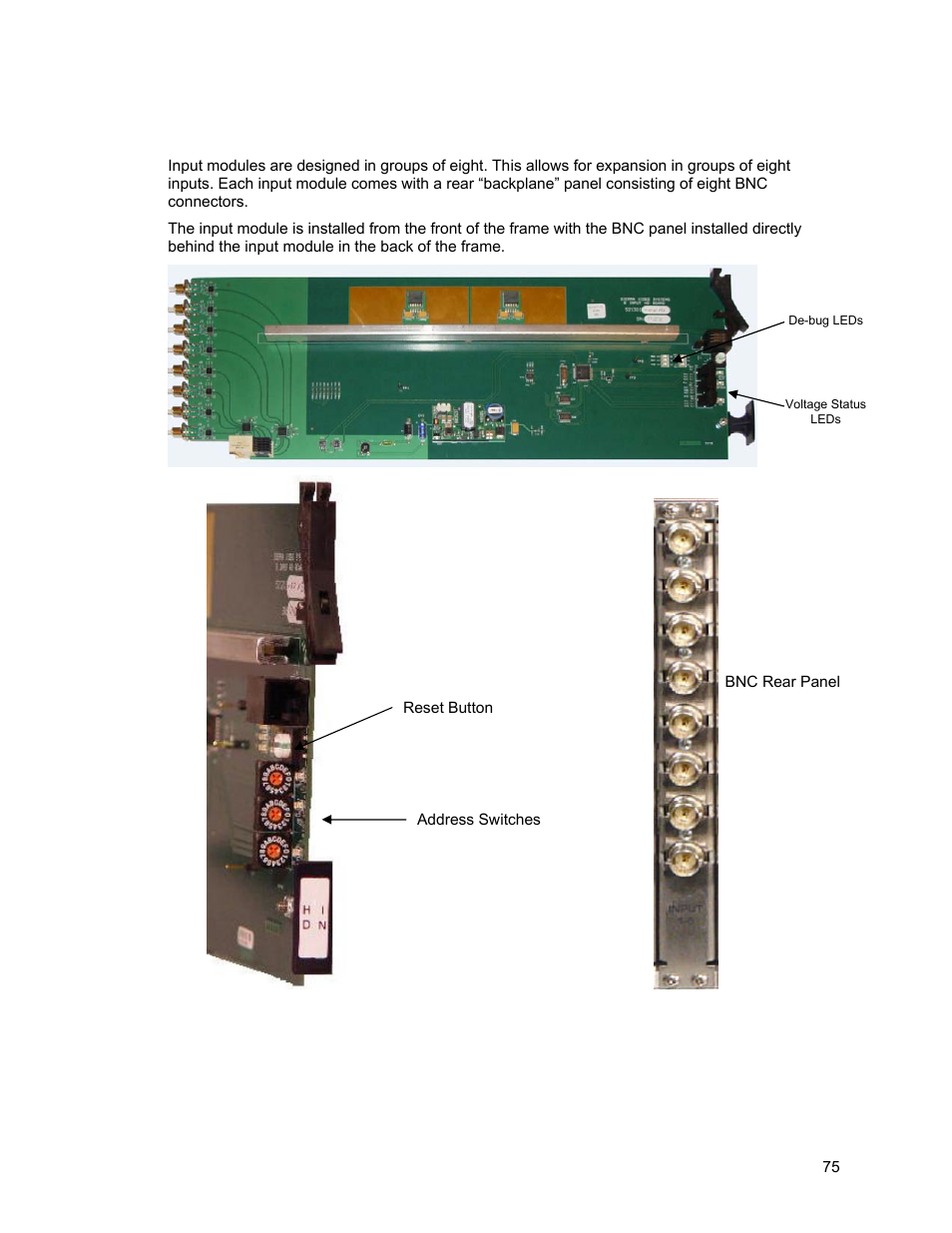 Input module | Sierra Video Ponderosa 3G Series Routing Switcher Family with MediaNav User Manual | Page 81 / 128
