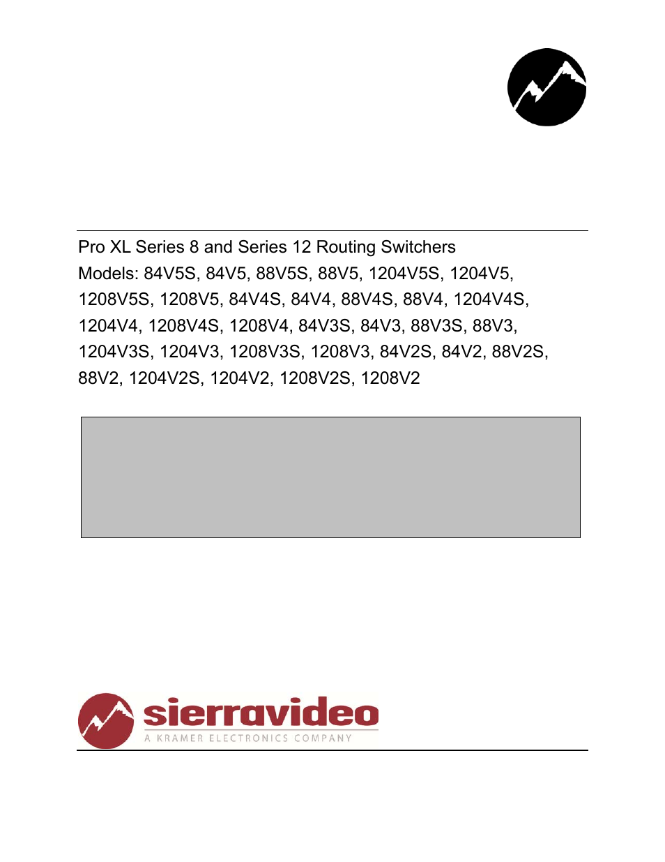 Sierra Video Pro XL Series 8 User Manual | 72 pages