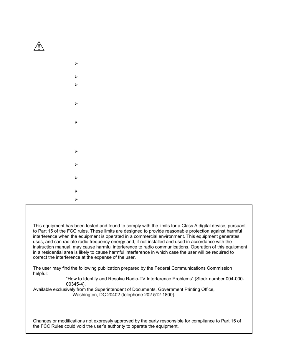 Cautions (continued), Fcc notice, Warning | Sierra Video Pro XL Series 8 User Manual | Page 9 / 72