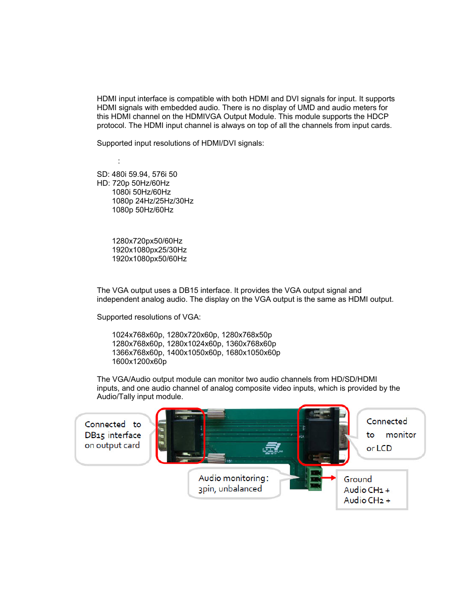 Hdmi in, Vga out | Sierra Video SVG Multi-Viewer User Manual | Page 25 / 84