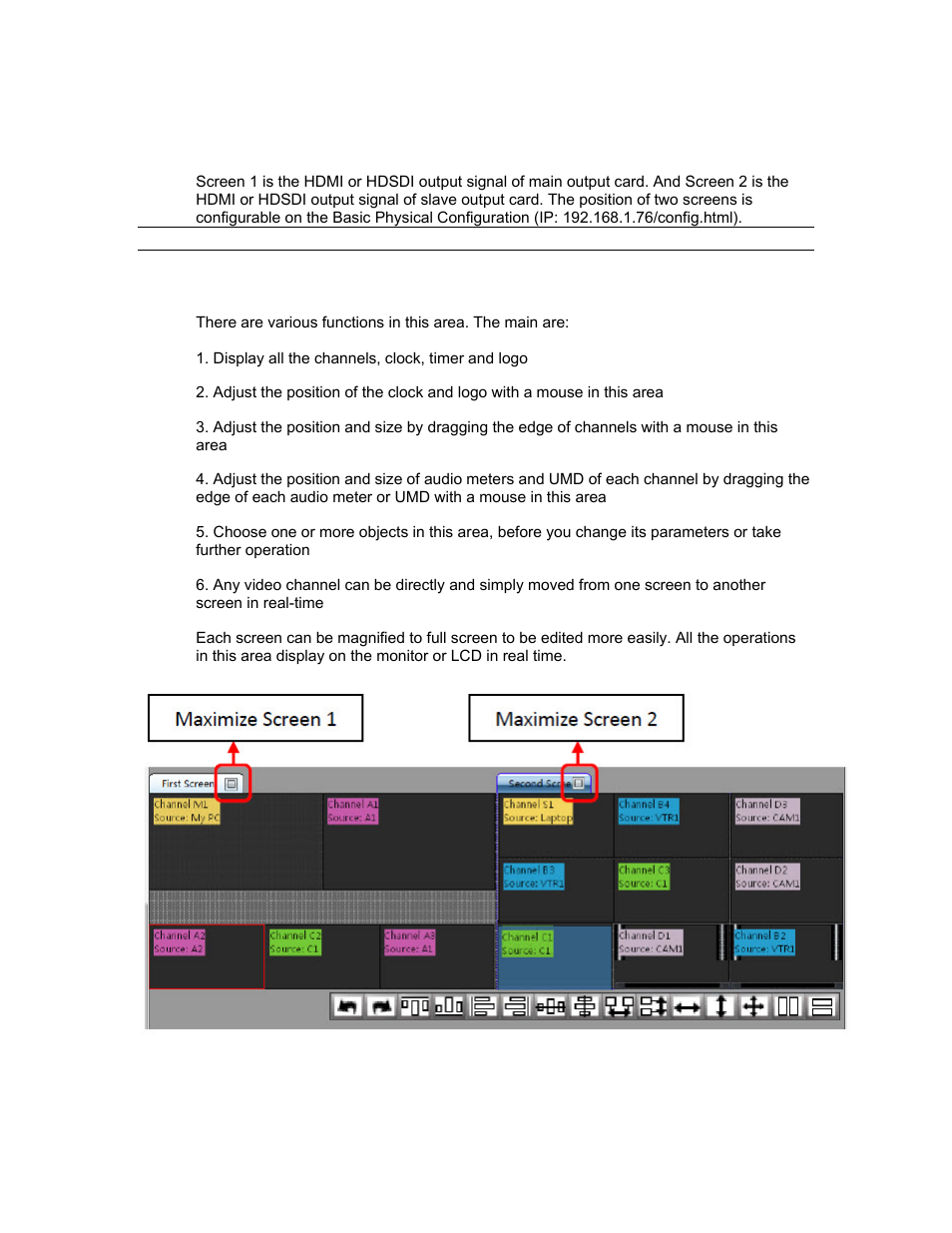 Screen 1 and screen 2 | Sierra Video SVG Multi-Viewer User Manual | Page 45 / 84