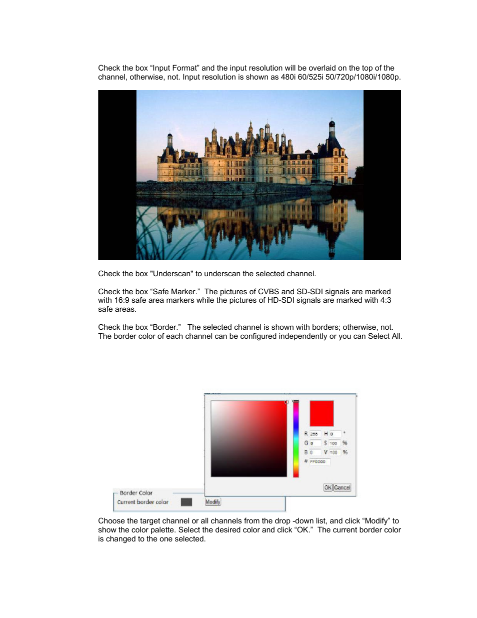 Border color | Sierra Video SVG Multi-Viewer User Manual | Page 63 / 84