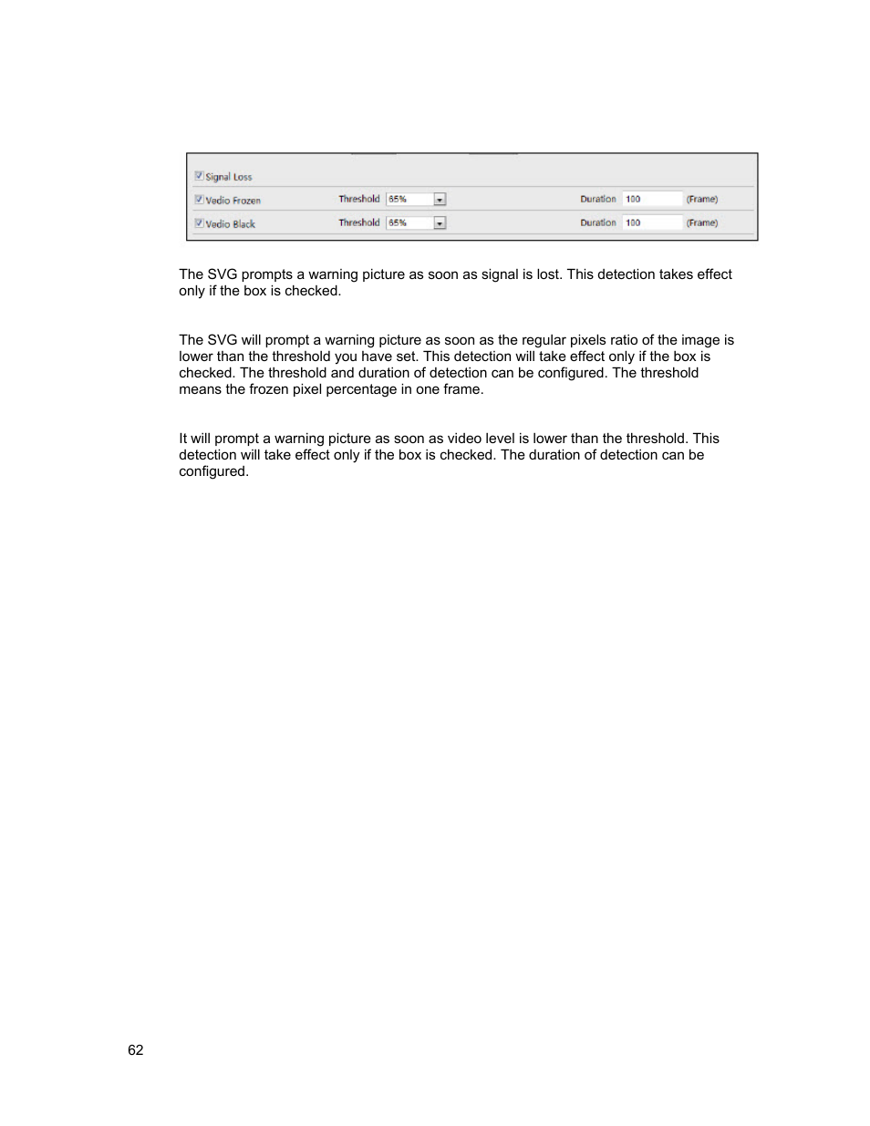 Video detection | Sierra Video SVG Multi-Viewer User Manual | Page 72 / 84