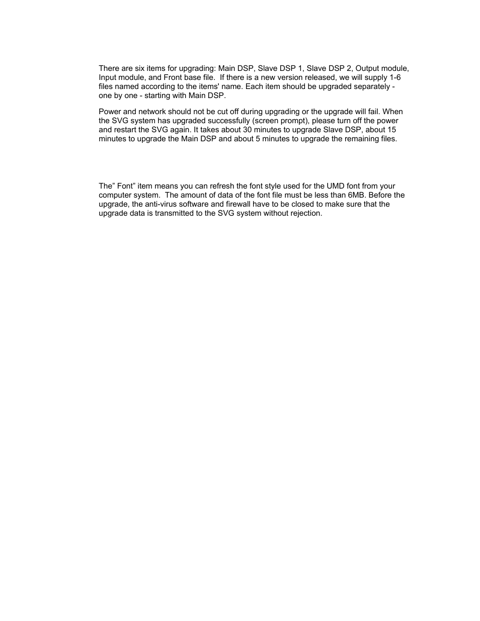 Upgrade text file for umd font | Sierra Video SVG Multi-Viewer User Manual | Page 75 / 84