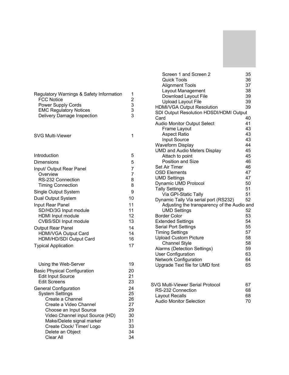 Sierra Video SVG Multi-Viewer User Manual | Page 9 / 84