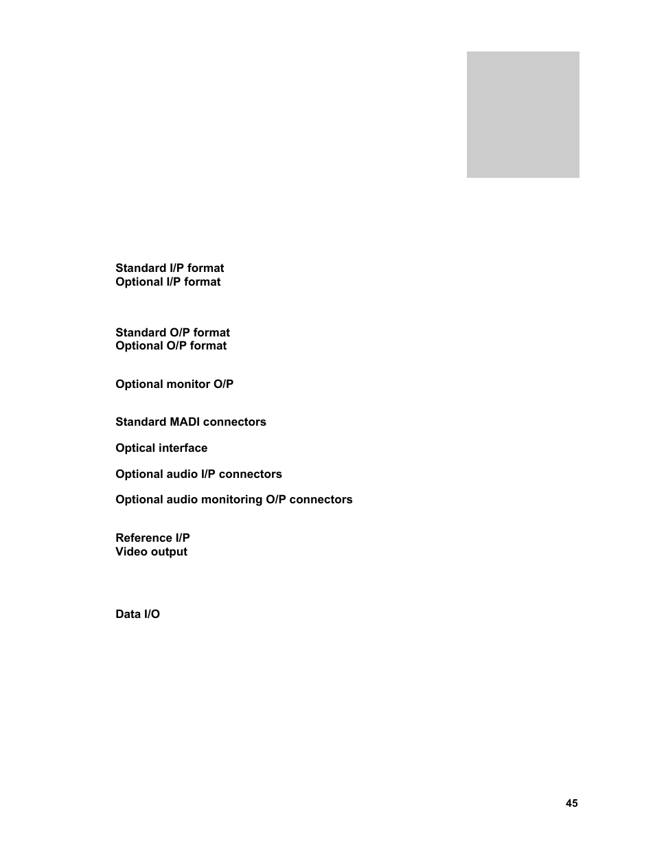 Specifications, Chapter | Sierra Video View MADI-XX User Manual | Page 51 / 54