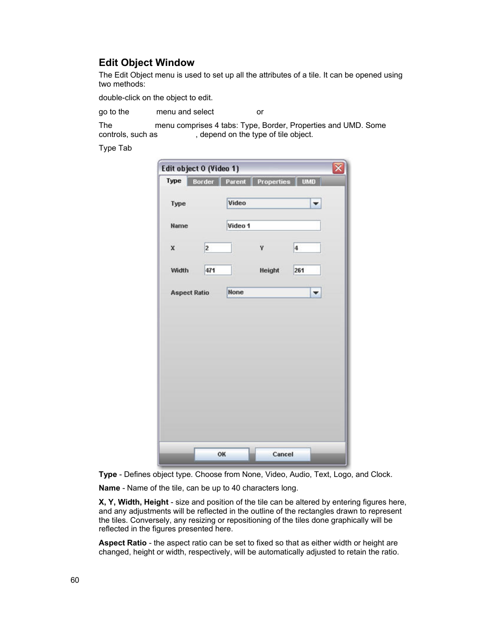Edit object window | Sierra Video View Multi-Viewer MV-XX User Manual | Page 66 / 94