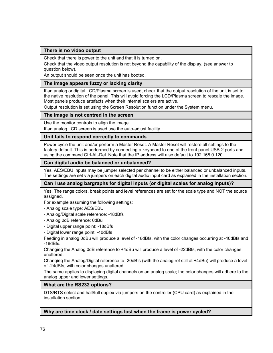 Sample problems and their solutions | Sierra Video View Multi-Viewer MV-XX User Manual | Page 82 / 94