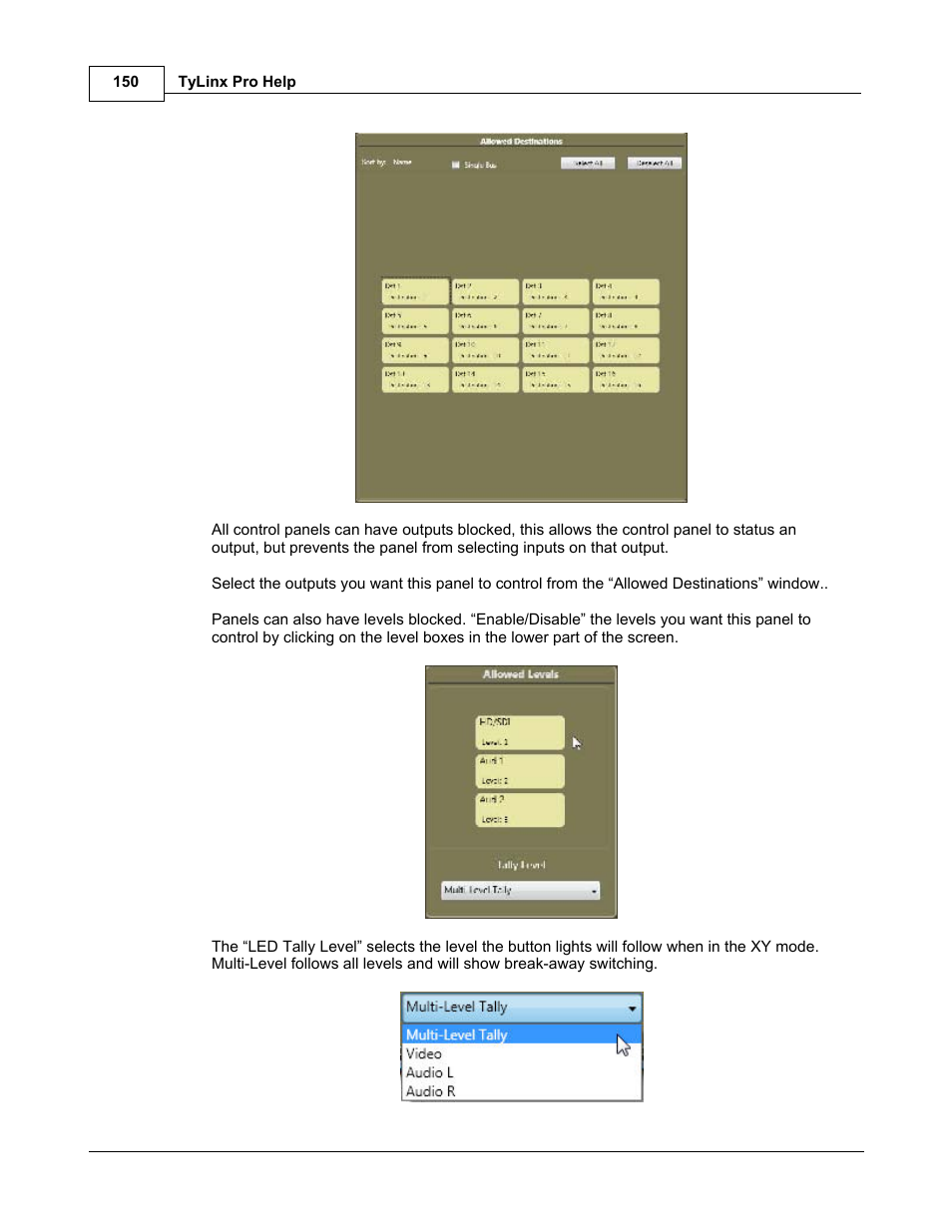 Sierra Video TyLinx Pro User Manual | Page 150 / 228