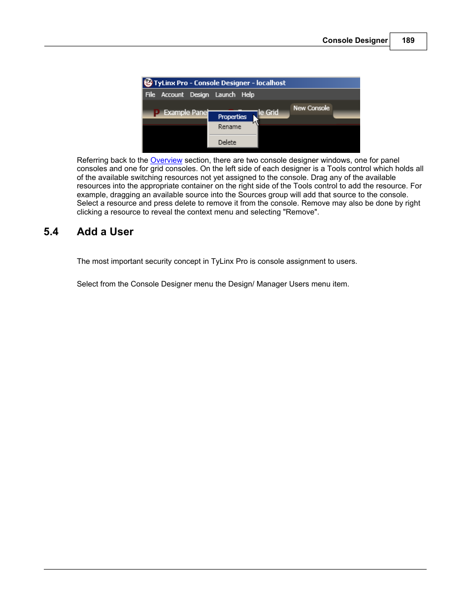 4 add a user | Sierra Video TyLinx Pro User Manual | Page 189 / 228