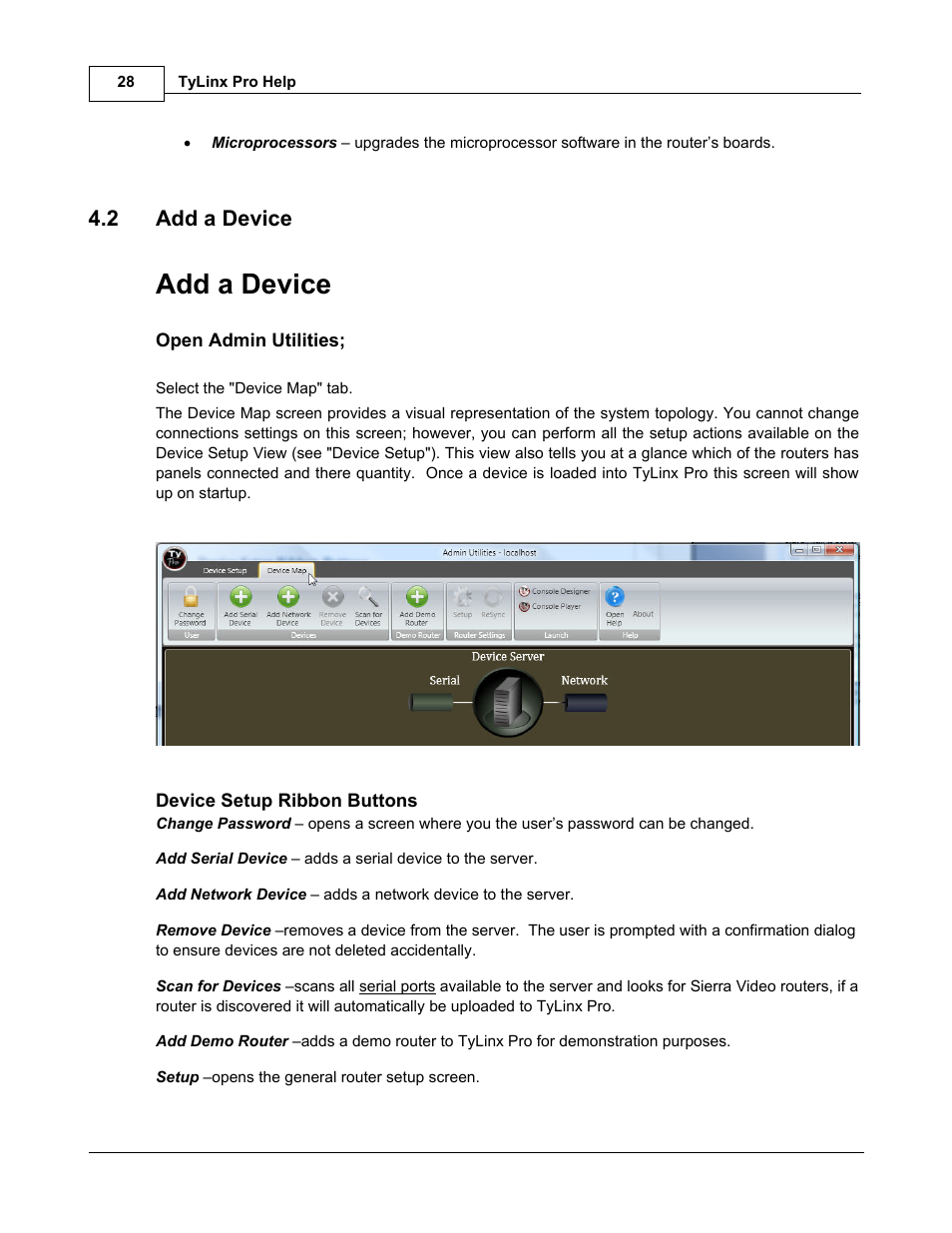 Add a device, 2 add a device | Sierra Video TyLinx Pro User Manual | Page 28 / 228