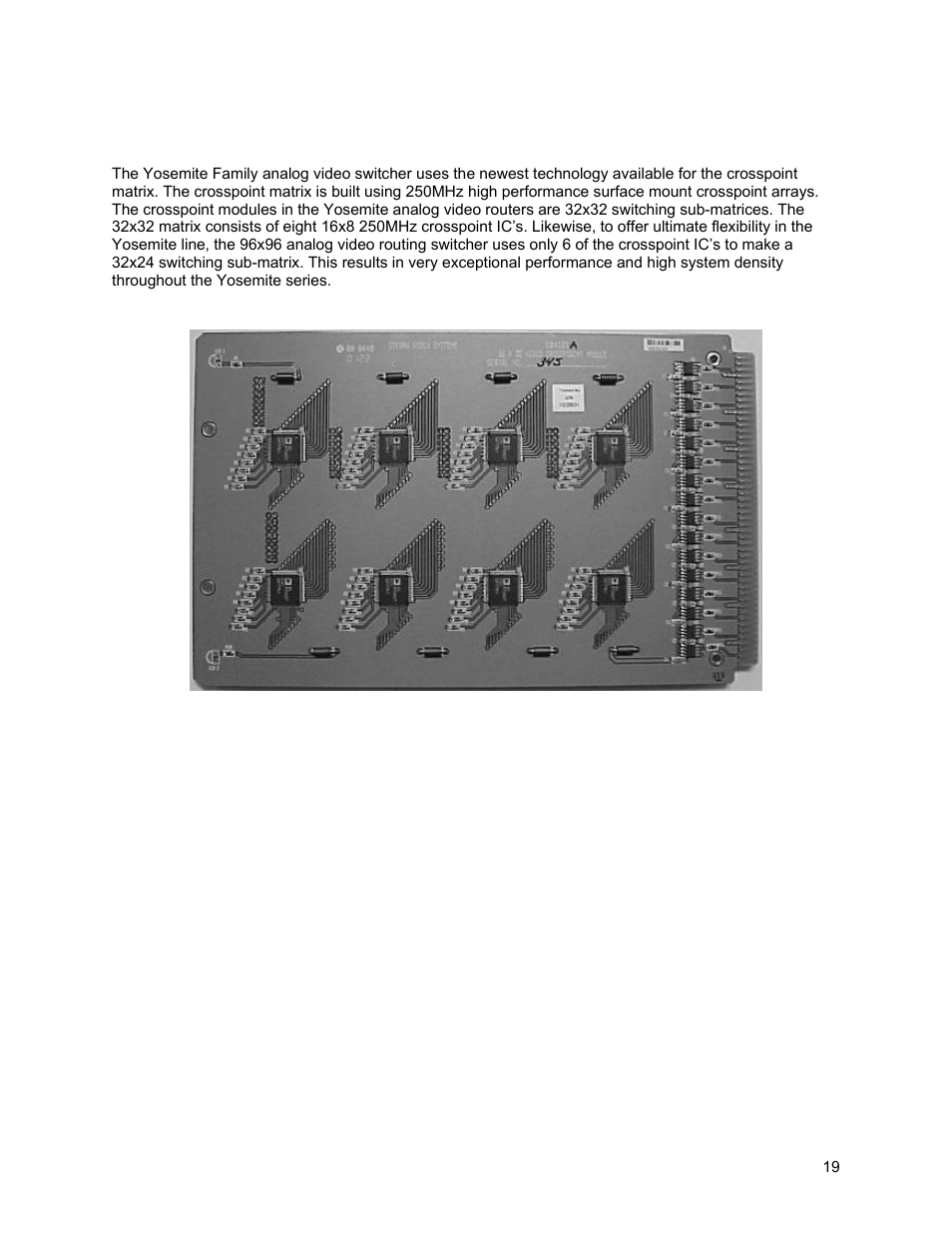 Crosspoint modules | Sierra Video Yosemite User Manual | Page 25 / 102