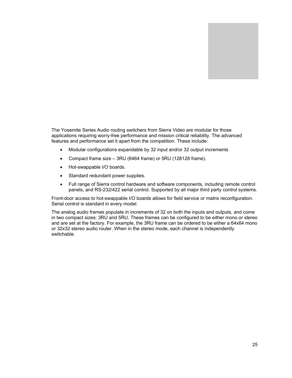 Audio overview | Sierra Video Yosemite User Manual | Page 31 / 102