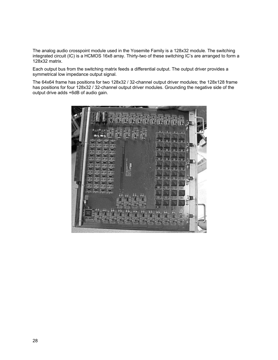 Crosspoint sub-assembly modules | Sierra Video Yosemite User Manual | Page 34 / 102
