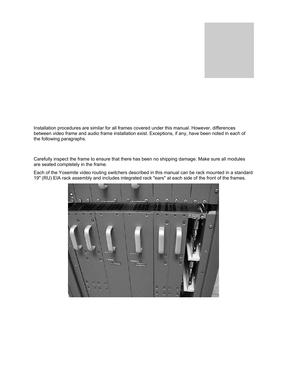 Installation | Sierra Video Yosemite User Manual | Page 37 / 102