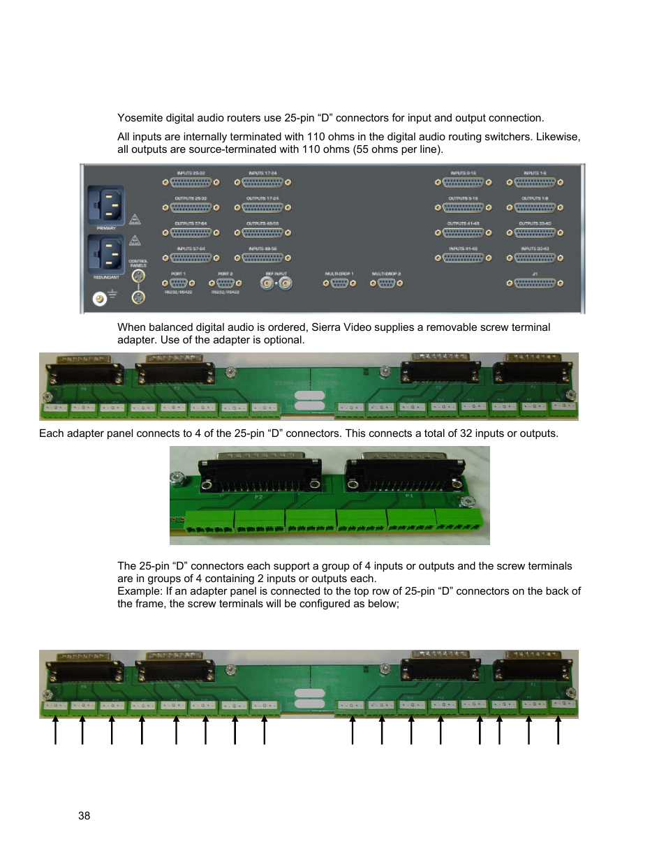 Balanced digital audio | Sierra Video Yosemite User Manual | Page 44 / 102