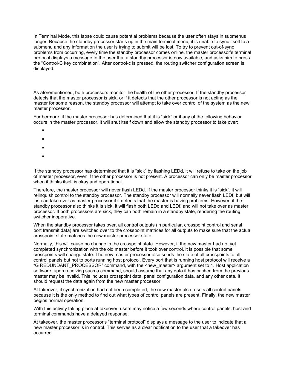 Takeover by standby processor | Sierra Video Yosemite User Manual | Page 75 / 102